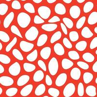 modern simple abstract wavy white color big polka dot circle distort pattern on red color background vector