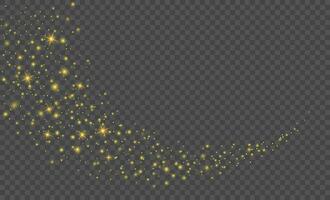 Glitter gold particles background effect for luxury greeting card. Christmas glowing light bokeh background texture. vector