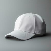 Blank white baseball cap mockup. Generative AI photo