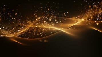 Abstract Background of line gold glitter lights bokeh, Generative AI. photo