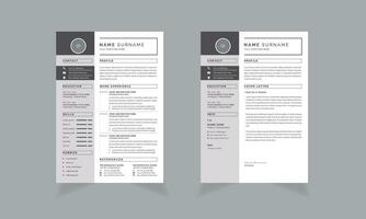 Resume Layout Set with Black  Elements vector