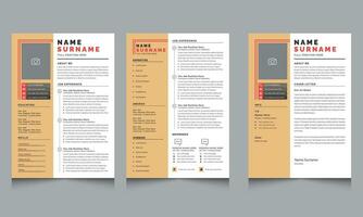 Business Resume Template, Creative Resume Layout with Cover Letter vector