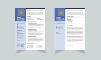Modern Resume Template Layout with Creative Cover Letter vector