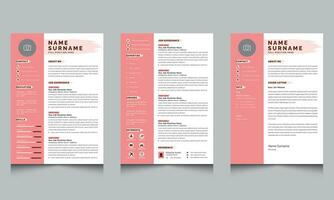 Creative Resume Templates Layout with Vector CV