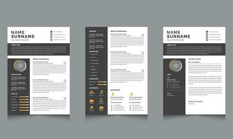 Prosessional Curriculum Layout Dark and White Resume vector