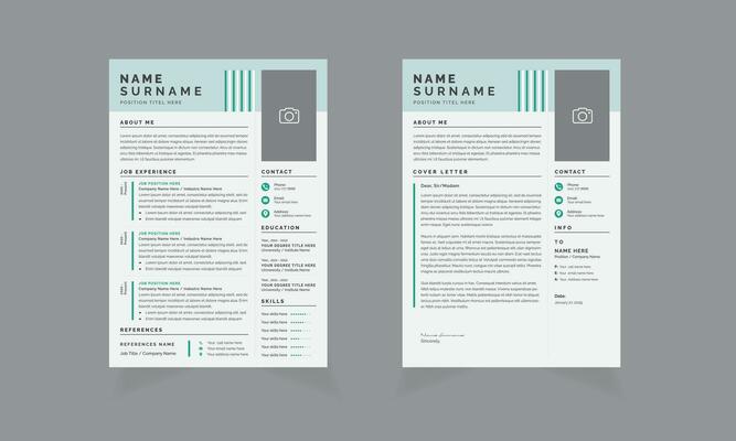 Blue Header Resume Layout Elements