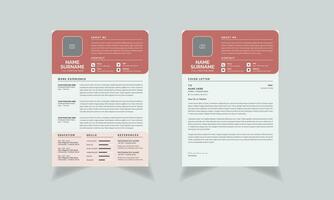 Clean Resume Layout with CV Layout and Cover Letter Template vector