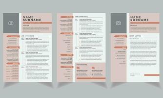 Clean and Professional Resume Layout Elements vector