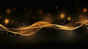 Abstract Background of line gold glitter lights bokeh, Generative AI. photo
