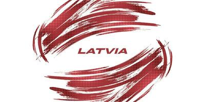 Flag of Latvia with Brush Style. National Republic of Latvia flag on White Background vector