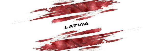 Flag of Latvia with Brush Style. National Republic of Latvia flag on White Background vector