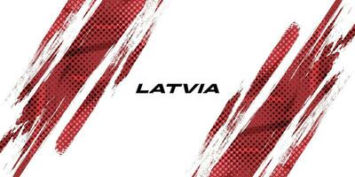 bandera de Letonia con cepillo estilo. nacional república de Letonia bandera en blanco antecedentes vector