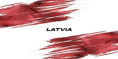 Flag of Latvia with Brush Style. National Republic of Latvia flag on White Background vector