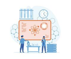 datos científico concepto con personaje. lata utilizar para web bandera, infografía, héroe imágenes plano vector moderno ilustración