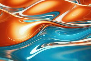 close up of a abstract glossy liquid surface background, Generative AI. photo