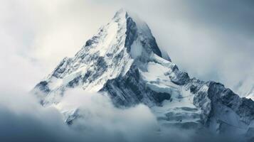 Majestic Lonely mountain range, dramatic sky, and panoramic beauty in nature. AI generative photo