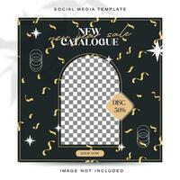 New year concept social media post template vector