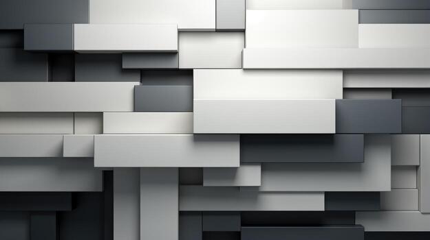 3D abstract background wall with overlapping gray panels lit giving a modern and futuristic mood. AI generative photo