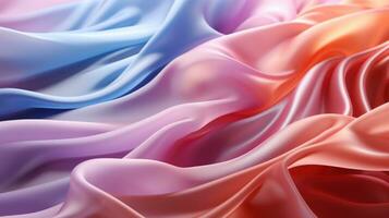 Light colored Pure Silk Charmeuse Fabric Crepe Satin Fabrics Sewing Craft Width texture wallpaper. AI generative photo