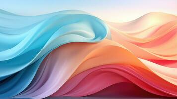 A colorful abstract background with wavy lines and waves art wallpaper. AI generative photo