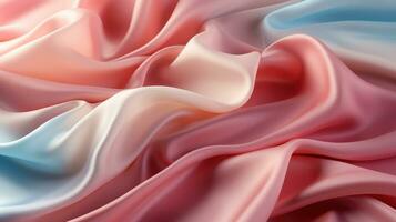 Light Rose blue Pure Silk Charmeuse Fabric Crepe Satin Fabrics Sewing Craft Width texture wallpaper. AI generative photo