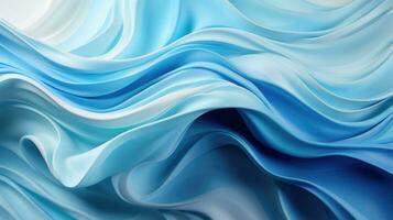 An abstract blue wave wallpaper with different shades blue gives a sense depth dimension movement. AI generative photo