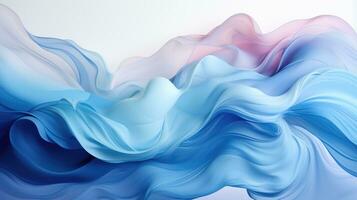 An abstract blue wave wallpaper with different shades blue gives a sense depth dimension movement. AI generative photo