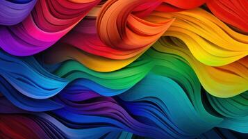 LGBTQ Pride rainbows colors wallpaper background art blend of hues symbolizes diversity and unity. AI generative photo