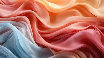 Light colored Pure Silk Charmeuse Fabric Crepe Satin Fabrics Sewing Craft Width texture wallpaper. AI generative photo