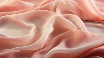 Light Rose Pure Silk Charmeuse Fabric Crepe Satin Fabrics Sewing Craft Width texture wallpaper. AI generative photo