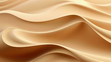 Silk desert like abstract wave warm flesh color banner wallpaper background. AI generative photo