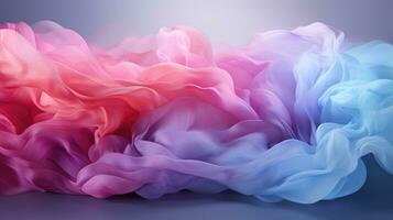 Sweet candy colors abstract a vibrant, flowing fabric in pink, orange, and blue hues background. AI generative photo
