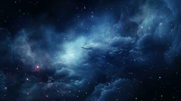 Space background with stardust shining stars Beautiful outer Infinite universe a glowing star field. AI generative photo