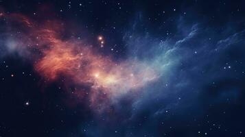 Space background with stardust shining stars Beautiful outer Infinite universe a glowing star field. AI generative photo