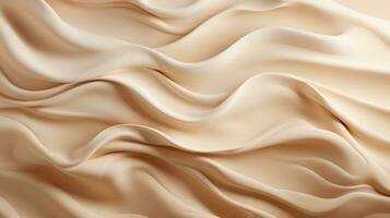 Silk desert like abstract wave warm flesh color banner wallpaper background. AI generative photo