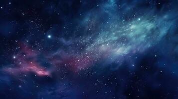 Space background with stardust shining stars Beautiful outer Infinite universe a glowing star field. AI generative photo