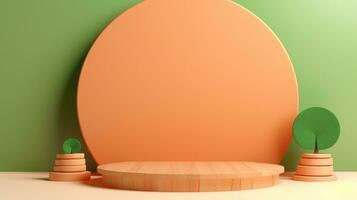 Kids Empty podium for product display Background for presentation pedestal branding mockup. AI generative photo