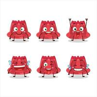 Cartoon character of red pudding with smile expression vector