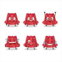 Cartoon character of red pudding with smile expression vector