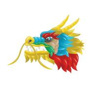 Illustration of Chinese colorful dragon head vector