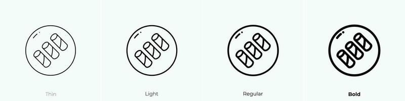 rolls icon. Thin, Light, Regular And Bold style design isolated on white background vector