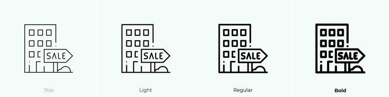 sale icon. Thin, Light, Regular And Bold style design isolated on white background vector