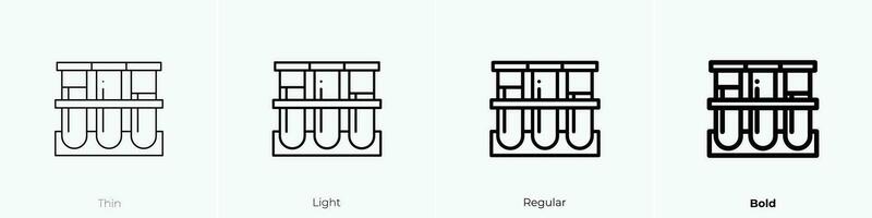 muestra icono. delgado, luz, regular y negrita estilo diseño aislado en blanco antecedentes vector