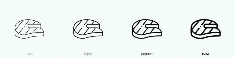 salmon icon. Thin, Light, Regular And Bold style design isolated on white background vector