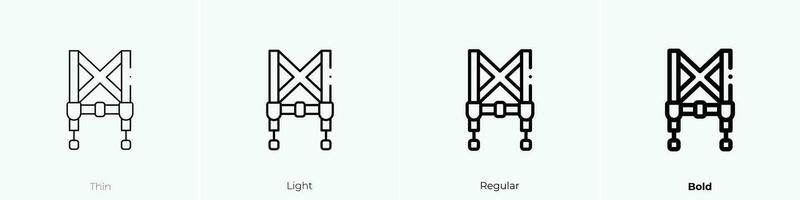 la seguridad aprovechar icono. delgado, luz, regular y negrita estilo diseño aislado en blanco antecedentes vector