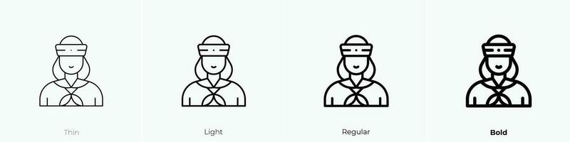 sailor icon. Thin, Light, Regular And Bold style design isolated on white background vector