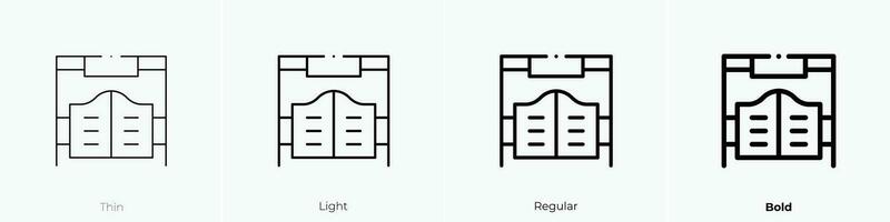 salón icono. delgado, luz, regular y negrita estilo diseño aislado en blanco antecedentes vector