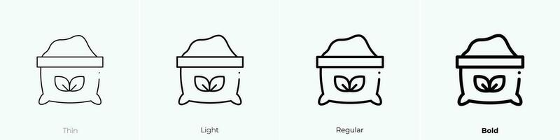 sack icon. Thin, Light, Regular And Bold style design isolated on white background vector