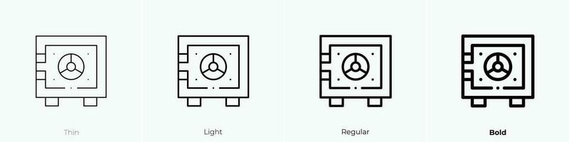 safebox icon. Thin, Light, Regular And Bold style design isolated on white background vector