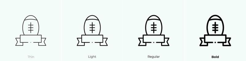 rugby icon. Thin, Light, Regular And Bold style design isolated on white background vector